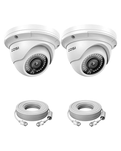 ZOSI 2PK 5MP Add-on POE IP Security Camera with Etherent