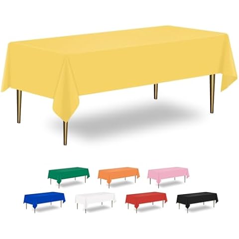 XHDA Yellow Waterproof Party Table Cloth Set Cover