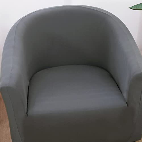 Searchi Club Chair Slipcover Stretch Barrel Chair Covers Solid Color Tub Chair Slipcovers Spandex Armchair Sofa Cover Removable Couch Furniture Protector Arm Chair Cover For Living Room (Pure Grey) #TOP6