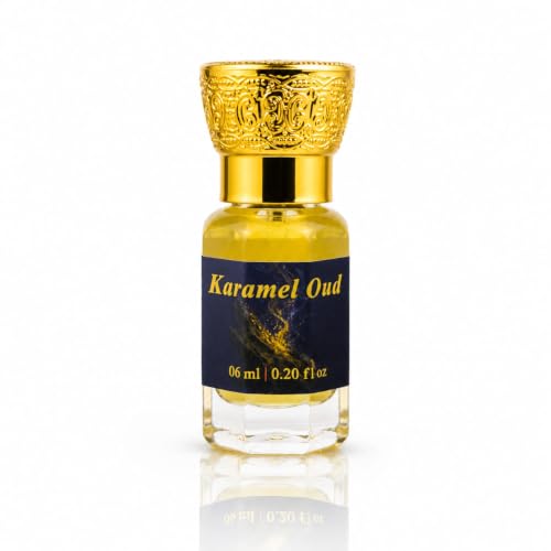 Image of ALY'SIAN Karamel Oud Luxury Attar Perfume Oil for Men & Women, 6ML Long Lasting Non Alcoholic Roll On, Gourmand Woody Fragrance, Premium Concentrated Perfume Oil, Rich Attar, Unisex Perfume Gift for Daily Wear, Office, Travel and Special Occasions (KARAMEL OUD 6 (ML))