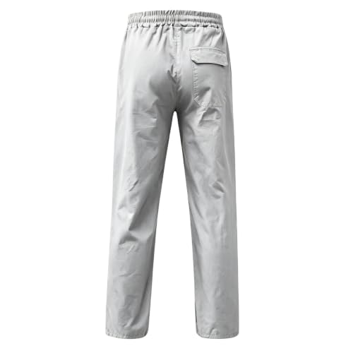 GOSEAGOTOFUN Boys Cargo Pants Elastic Waisted Straight Leg Pants Kids School Uniforms Sweatpants Relaxed Fit Casual Trousers 01-Light Gray 5-6 Years - image 3