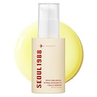 KSECRET SEOUL 1988 Serum : Retinal Liposome 2% + Black Ginseng, 30ml/1.01fl.oz | 58% Black Ginseng Extract | Retinal serum, Bakuchiol, Vitamin C & 3 Peptides for Wrinkle Care | Korean Skincare |