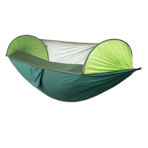 Hamaca automática de apertura rápida con mosquitera y sombrilla, hamaca portátil de camping para uso en interiores y exteriores (verde)