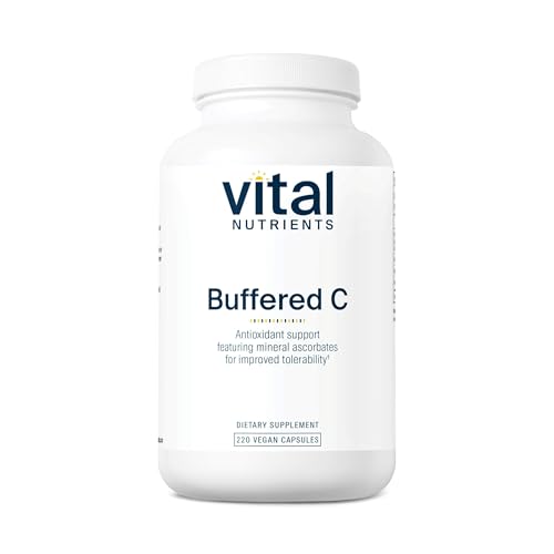 Vital Nutrients Buffered Vitamin C 500mg - Vegan Gentle Vitamin C for Sensitive Individuals* - Immune Support Supplement* - Gluten, Dairy and Soy Free - Non-GMO - 220 Capsules