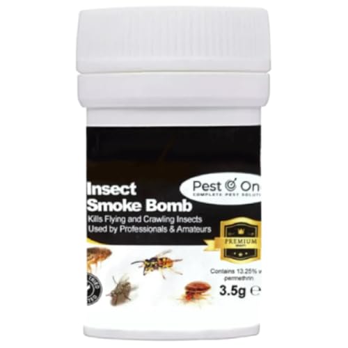 Bed Bug & Flea Killer Smoke Bomb Home Fumigation Fogger Fast Acting Pest Control for Bed Bugs, Fleas & Eggs No Odour No Residue HSE Approved (3.5g Each) Pack of 6