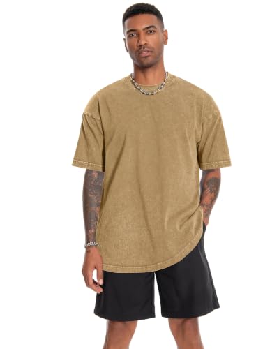 Image of Oversized Tshirts for Men Short Sleeve Vintage Washed Basic Loose Tees 2026