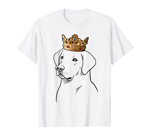 Labrador Retriever Dog Wearing Crown T-Shirt, Black