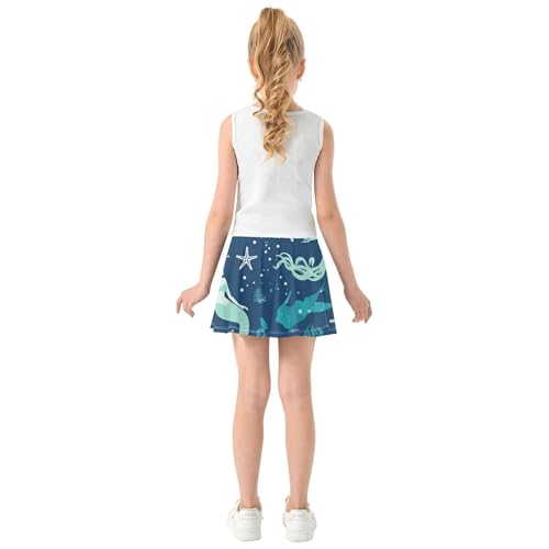 Girl Athletic Skort with Built-in Shorts Flowy Little Girl Skirts Pleated Skirts for Kids with Pockets4