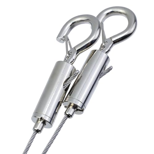 Image of Semetall 4Pcs 1.5mx1.5mm Stainless Steel Hanging Wire - Adjustable Heavy Duty 20kg for Pictures /Mirrors