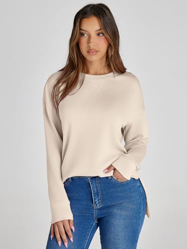 Glamaker Women's Long Sleeve Crewneck Sweatshirt Air Essentials Soft Loose Pullover Sweatshirts - Image 4