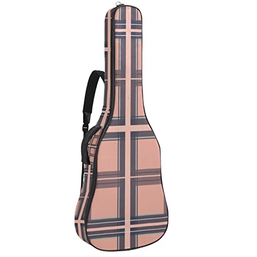 Housse imperméable pour guitare acoustique avec double bandoulière et poche Motif écossais rétro, Multicolore 01., 42… - Les Beatles, Paul McCartney, John Lennon, RIngo Starr, George Harrison Housse imperméable pour guitare acoustique avec double bandoulière et poche Motif écossais rétro, Multicolore 01., 42…