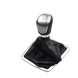 Auto Cuffia Leva Cambio Per Ford Per Focus 2 MK2 FL MK3 MK4 MK7 Per Galaxy Per Mondeo Per C-MAX 5 6 Pomello Cambio Velocità Stick Shifter Leva Gaitor Boot Cover Marce Pomello Cambio(Silver 6 Speed)