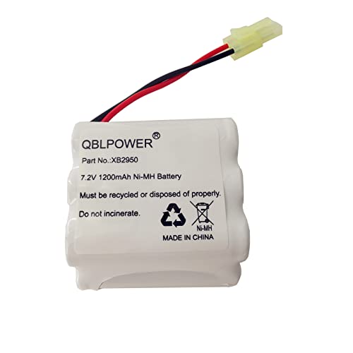 QBLPOWER XB2950 Battery Pack 7.2V 1200mAh Ni-Mh Compatible with Euro Pro Shark Vacuum Carpet Sweeper V2950 V2950A V2945Z V2945 (1 Pack)