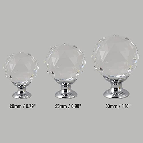 Mibee A bola do cristal de vidro do puxador do puxador do armário segura o hardware 20-30mm do armár