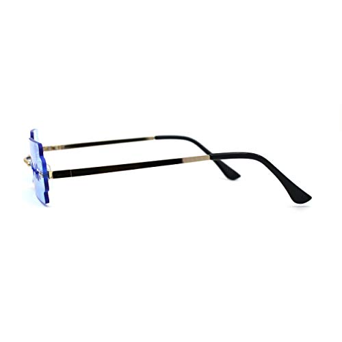 Image of SA106 Razor Blade Shape Funky Hipster Rimless Sunglasses