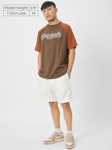 Image of The Souled Store Originals : Racer Mens and Boys Oversize Fit Half Sleeves Cotton T-Shirt