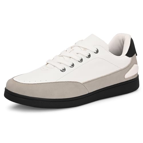 Image of Cruiser Men's Sneakers | Trendy Lace-Up Casual Shoes | Low-Top Korean Style Minimalist Shoes with Dual Texture| Contrast Heel Tab for College,Party, Casual,Office, Streetwear,Travel (2667)