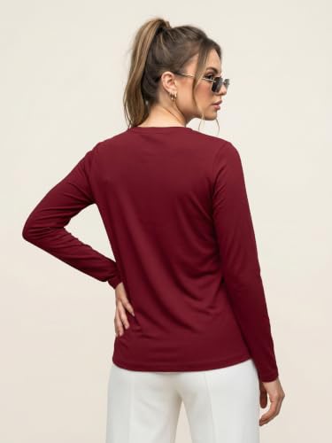 Image of JUNEBERRY Pure Cotton Round Neck Regular Fit Core Fashion Solid Full Sleeve T-Shirt for Women & Girls (Colors: Black, Cork, Green, Navy, Swanwhite & White)