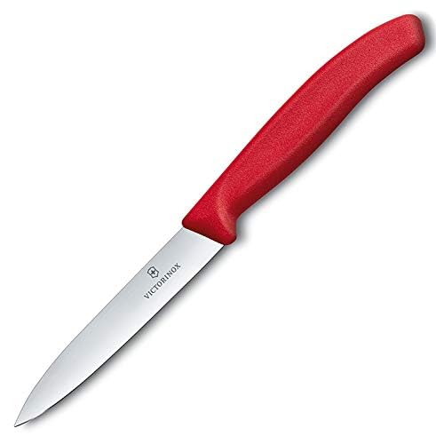 Victorinox 4-Inch Swiss Classic Paring Knife with Straight Blade, Spear Point, Red - Thumbnail 3