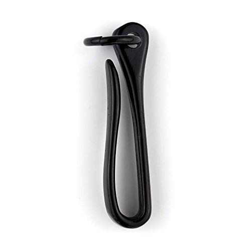 Dowling Brothers Brass Japanese Fish Hook Keychain Wallet Belt Loop Holder (Matte Black)