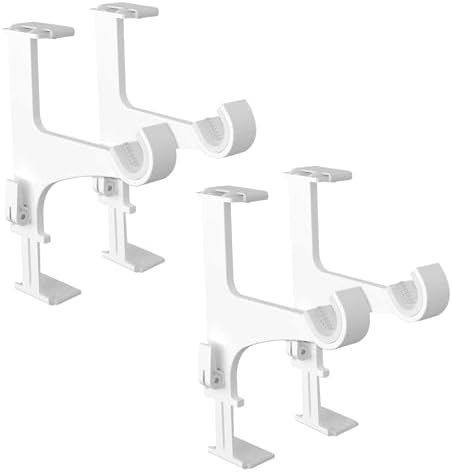 Lot de 2 Supports - sans Perçage sans Adhésifs -pour Tringle à Rideaux