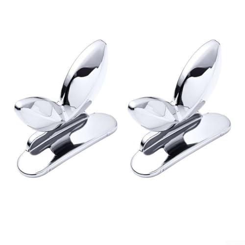 Portable Toilet Lid Lifters 2PCS Hygienic Tools for Any Home or Travel Setting (Silver)