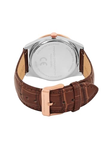 Image of French Connection Analog Brown Dial Leather Strap Quartz Watch for Men - FCN0135BRL