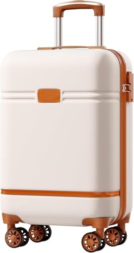 Image of Turtle Trek 20 inch Trolley Bag for Men & Women 8 Wheels Bag Hard Case Polycarbonate Luggage with 360 Degree Spinner Wheels, Combination Lock, Telescopic Handle, Suitcase for Travelling (White)
