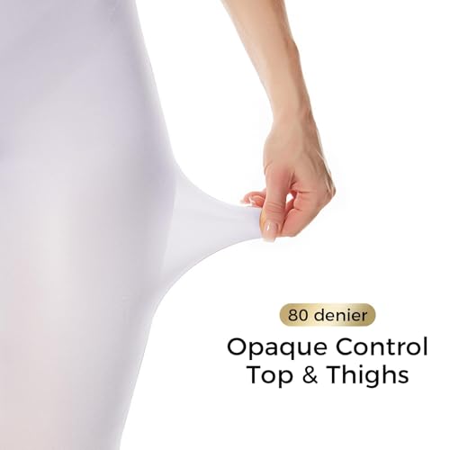 Image of Buauty 80D Black Tights for Women,Opaque Tights Soft, High Waist Soft Nylon Pantyhose