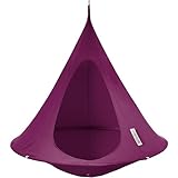 Single Cacoon Hanging Chair โ Cozy Indoor/Outdoor Hammock with Polyester Canvas, 440 lb Capacity, Includes 18ft Rope & Carabiner (Mulberry)