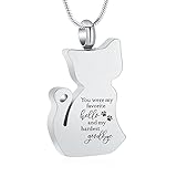 zeqingjw Cat Cremation Jewelry Urn Necklace for Ashes for Pet,Funeral Ashes Keepsake Urn Necklace Pendant Memorial Jewellery