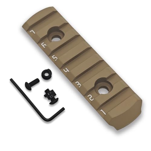TuFok Single Picatinny Rail Section for Keymode - Thin 0.27in Height Rail Attachment Rail Adapter Mount Alumimun 7-Slot (TAN)