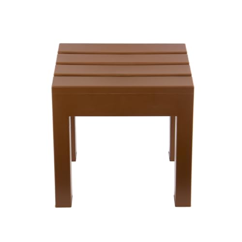 Image of Polyset Bamboo Stool - Strong & Sturdy 12 Inch Stool for Indoor, Outdoor, Home & Kitchen (Brown)