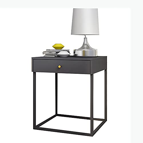 GIANTEX Comodino Con 3 Cassetti, Mobiletto Fianco Letto, Armadietto Laterale, 38x35x67cm, Nero/Bianco, Per Camera Da Letto, Ufficio, Studio