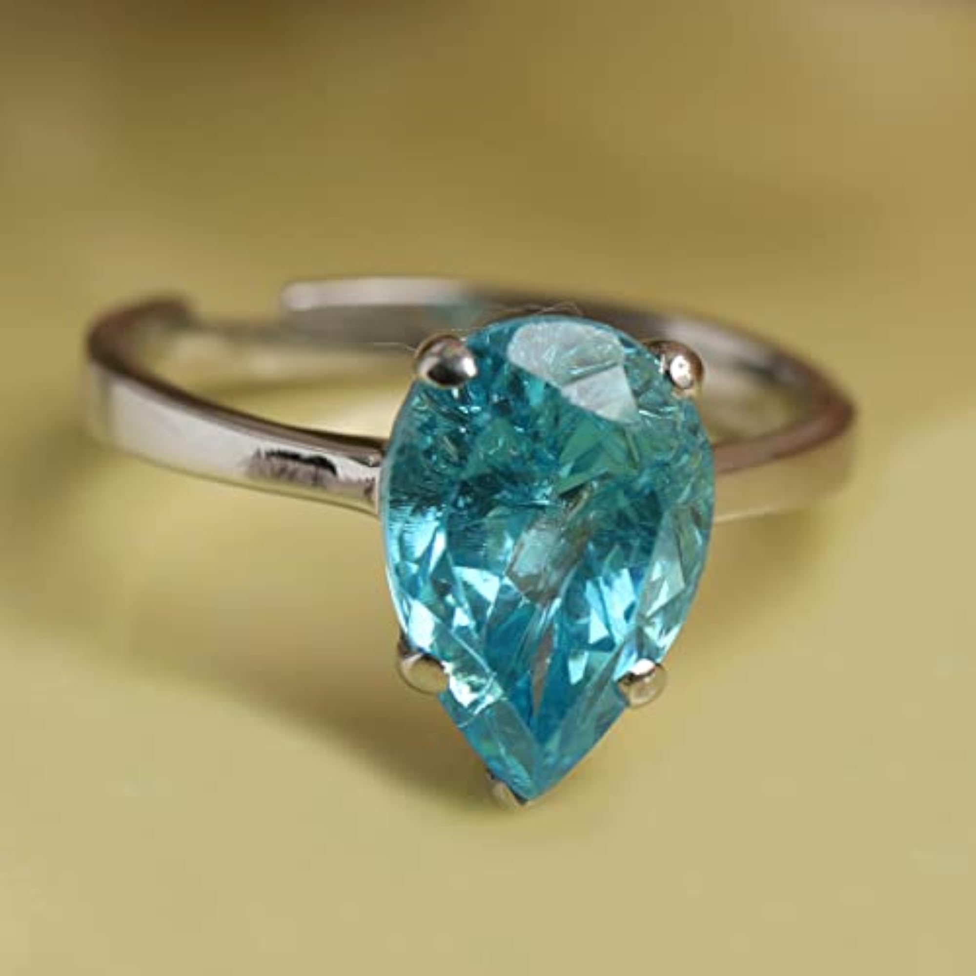 925 Silver Sky Tear Drop Ring with Adjustable Band