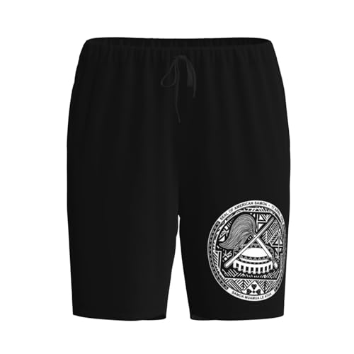 Seal of American Samoa Pajama Shorts for Men, Men's Pajama Bottoms, Sleepwear for Summer2