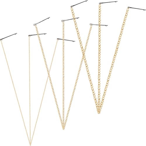 Cadena pelo largo de aluminio dorado pulido Uonlytech de diseño delicado