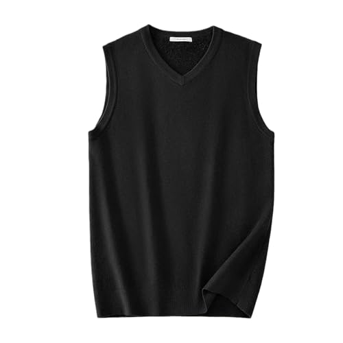 Chaleco de punto para hombre cuello en V sin mangas y ajuste entallado casual