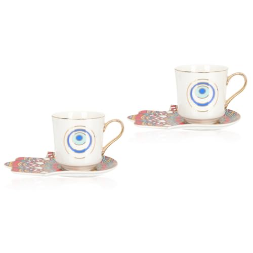 Tasse à café céramique BESTYASH motif œil bleu lot de 2 mugs - 2