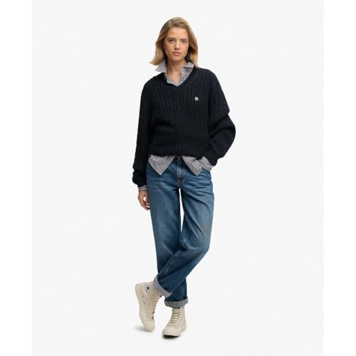 Pull Superdry Pull oversize à col en V en câble US 8 - vue 6