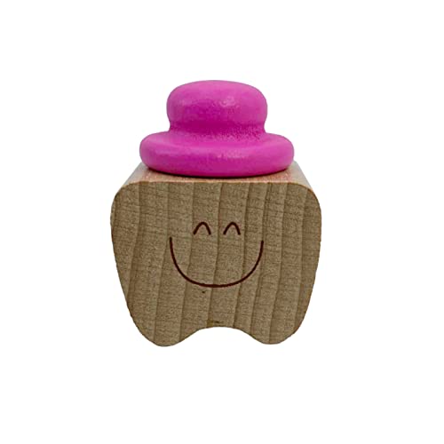 ルナリ 乳歯ケース 木製 コンパクト 乳歯入れ ティースケース 乳歯 保存 記念品 ギフト ペット トゥースケース ピンク (ピンク)