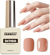 FANNEST Nude Jelly Nail Polish, 15ML Sheer Nude Clear Gel Polish,Soak Off LED UV,Long Lasting Soa...