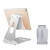 Cell Phone Stand Yoshine Desktop Tablet Stand Portable Cell Phone Holder for Desk Adjustable Mobile Phone Stand Solid Aluminum Stand for Phone X XR Nintendo Switch All Smart Phones and Tablet - Silver