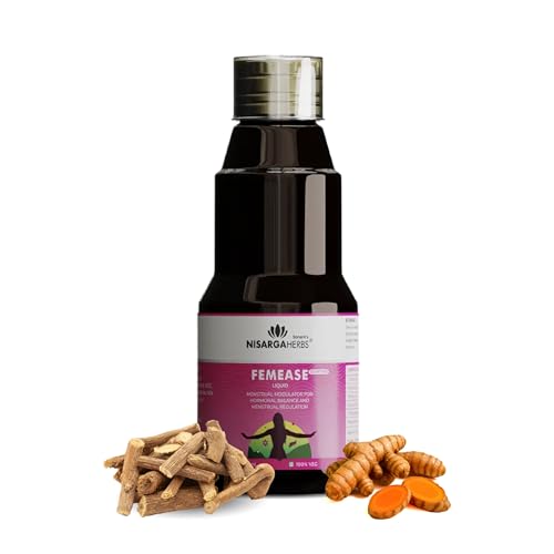Image of SONARK'S NISARGA HERBS FemEase Ayurvedic Syrup (150ml) - Natural Menstrual Relief & Hormonal Balance Tonic - With Ashoka, Shatavari & Aloe Vera for PMS, Cramp & Bloating Support