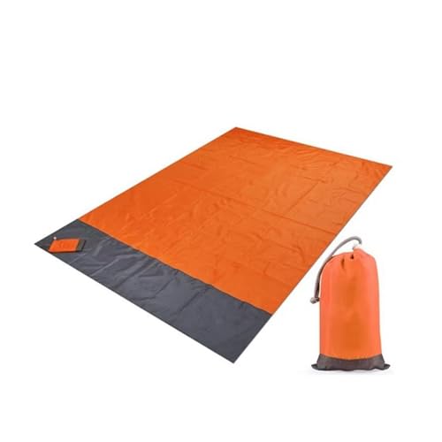 Tapis de plage imperméable XXL orange pour pique-nique en famille et camping