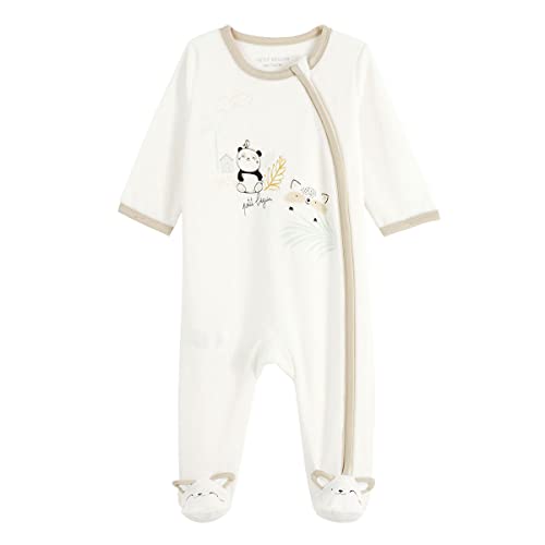 Petit Béguin - Pyjama bébé Mixte en Velours Ouverture zippée Mini Panda - Taille - 6 Mois (68cm)