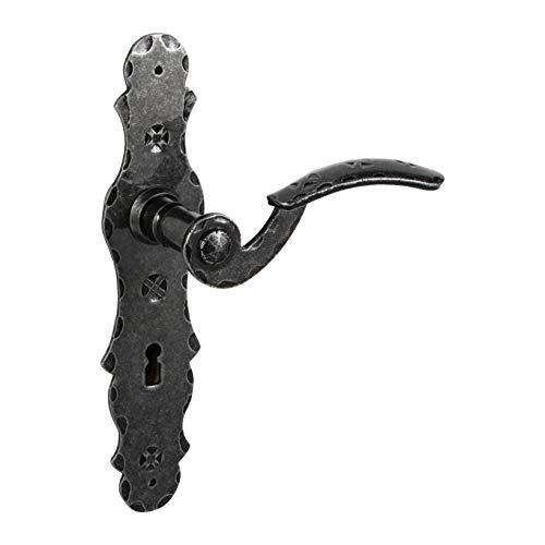 Preisvergleich Produktbild Gedotec Langschild Drückergarnitur Schmiedeeisen schwarz Türbeschlag Antik Türgriff Zimmertür - BERN / Türdrücker-Garnitur für Innentüren / BB 90 mm - Buntbart / 1 Türgarnitur mit Befestigungsmaterial