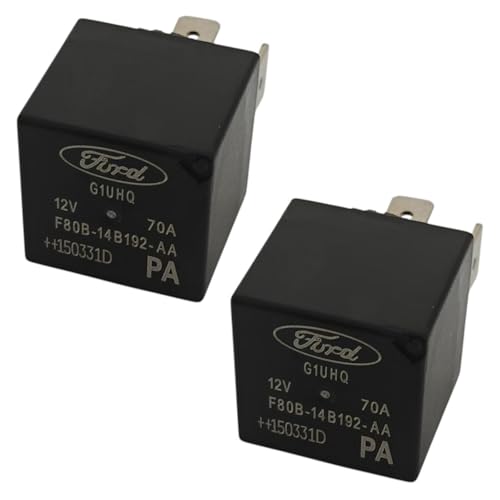(Pack of 2) F80B-14B192-AA 12VDC 70A 4Pins High Power Mini ISO Automotive Relay Compatible with V23136-J4-X89 DH22-14B192-EA V23136-J4-X62 5M5T-14B192-EA V23136-J4-X60
