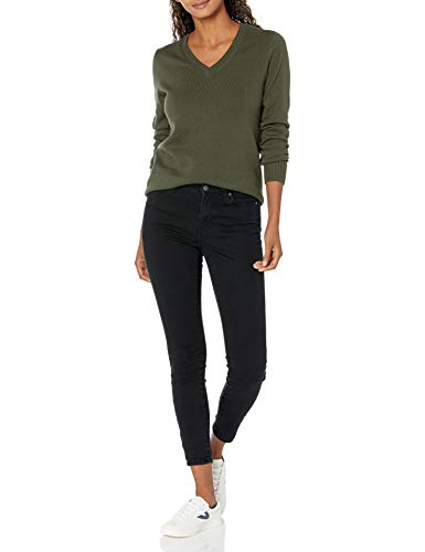 Image of Amazon Essentials Women's Lightweight Long-Sleeve V-Neck Cotton Sweater