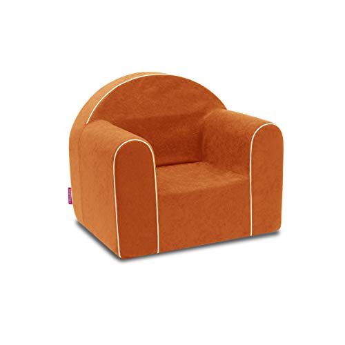 Mini sillón infantil para bebé, sillón, sofá, silla infantil, silla de espuma, respetuoso con el medio ambiente (naranja)